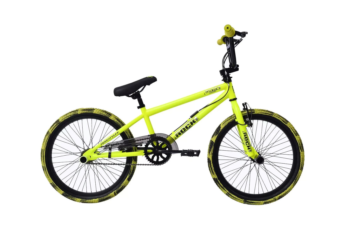 In And OutdoorMatch BMX freestyle Shawna - 360 graden draaien - 20 inch wielmaat - Fietsen jongens - V brakes en remgrepen - Frame maat 28cm - Geel/zwart BMX