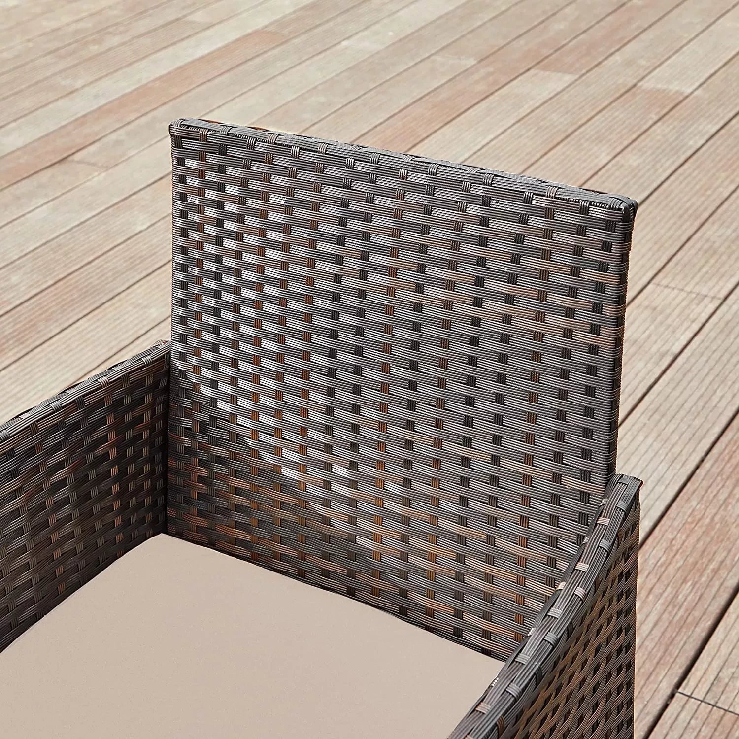 In And OutdoorMatch Balkonmeubel Margaretta - Tuinmeubelset - Gemaakt van PE Polyrattan - Loungeset - Terrasmeubels - Buiten - Voor Terras - Balkon - Tuin - Bruin/Taupe Garden set