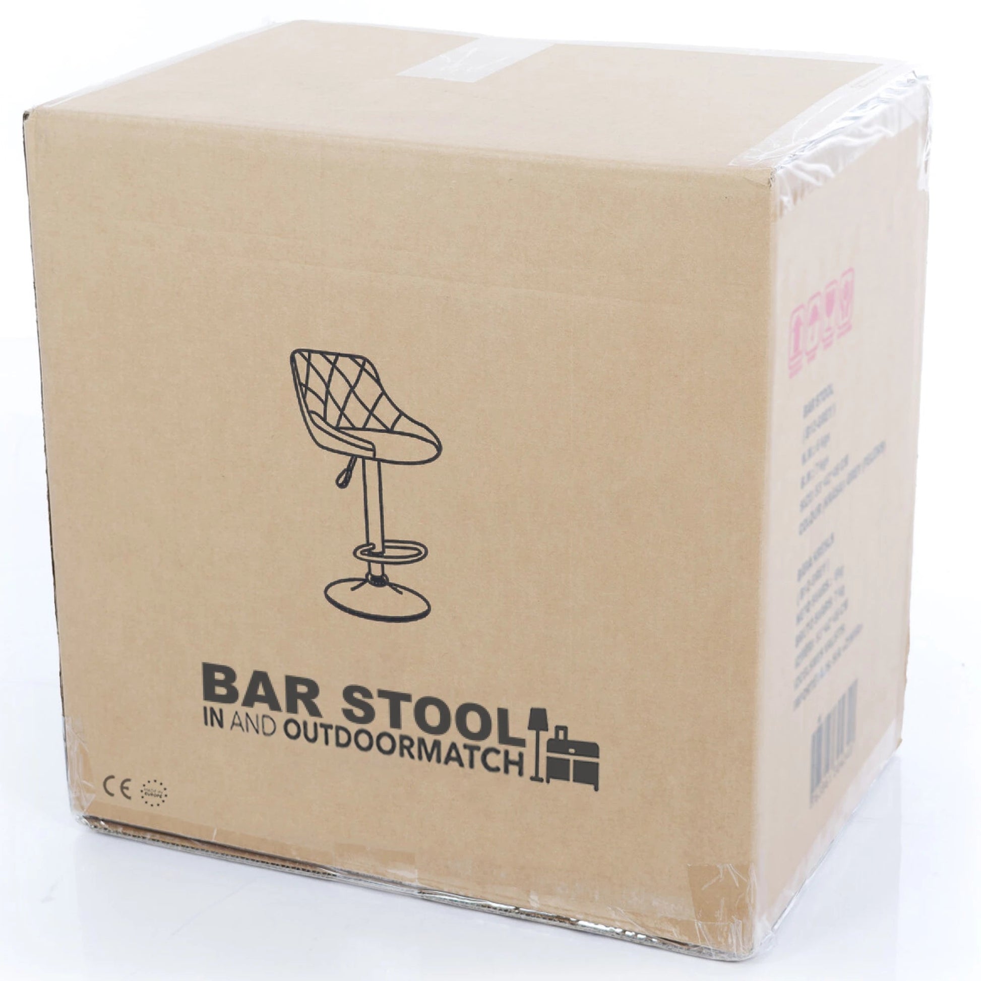 In And OutdoorMatch Barkruk Alford - Zwart - 40x42x107cm - Ergonomische barstoelen - In hoogte verstelbaar - Set van 2 - Met rugleuning - Voor keuken en bar Barkrukken / hocker