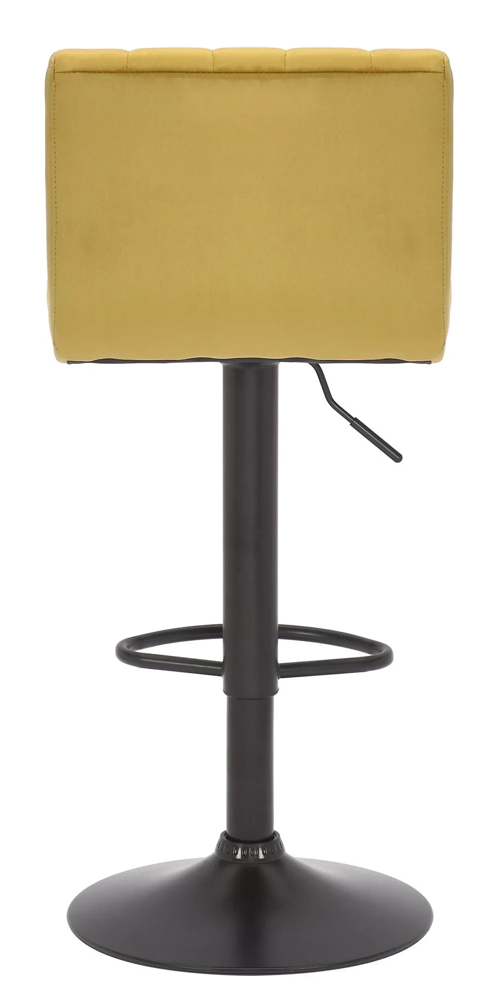 In And OutdoorMatch Barkruk Aubrey - Velvet geel - Zithoogte 62-83 cm - Met rugleuning - In hoogte verstelbaar - Set van 1 - Ergonomische - barstoelen - Keuken Barkrukken / hocker