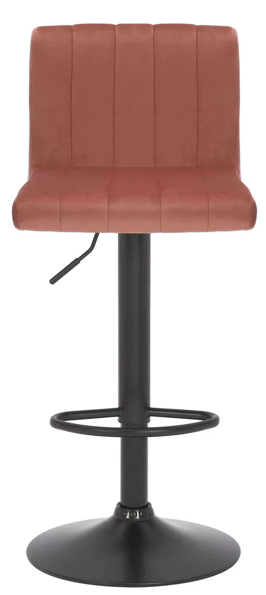 In And OutdoorMatch Barkruk Bethany - Velvet roze - Zithoogte 62-83 cm - Met rugleuning - In hoogte verstelbaar - Set van 1 - Ergonomische - barstoelen - Keuken Barkrukken / hocker