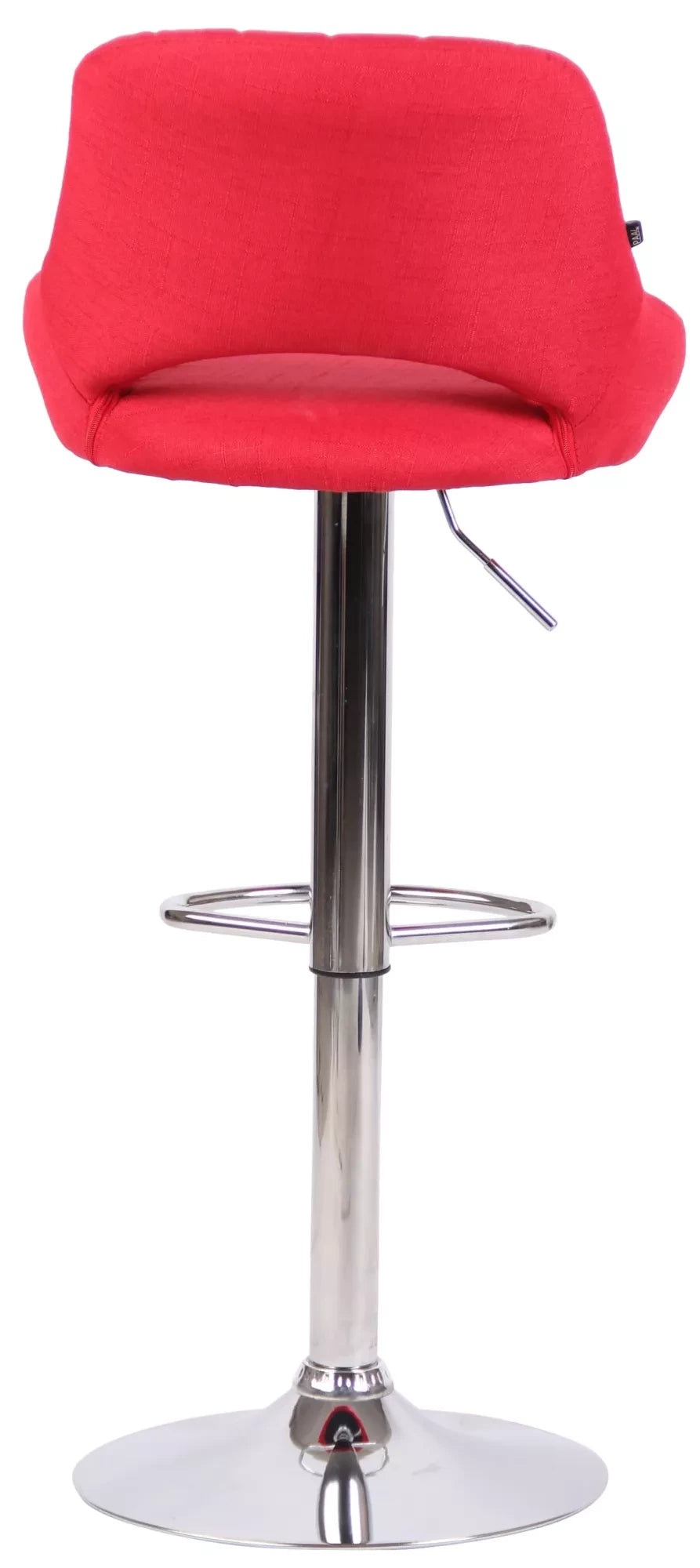 In And OutdoorMatch Barkruk Dannie Rood Chroom - Stof - 60-81cm zithoogte - Ergonomische barstoelen - In hoogte verstelbaar - Set van 1 - Met rugleuning - Voor keuken en bar Barkrukken / hocker