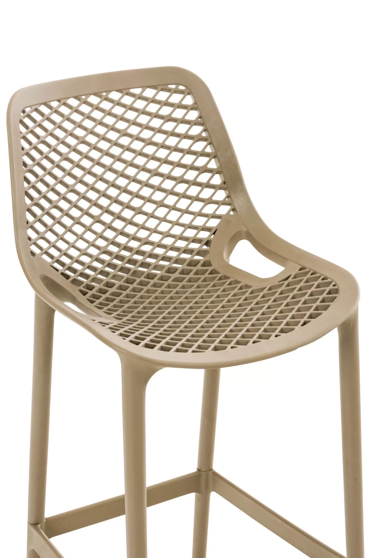 In And OutdoorMatch Barkruk Elody - Set van 1 - Ergonomisch - Barkruk keuken of kantine - Beige - 75cm Barkrukken / hocker