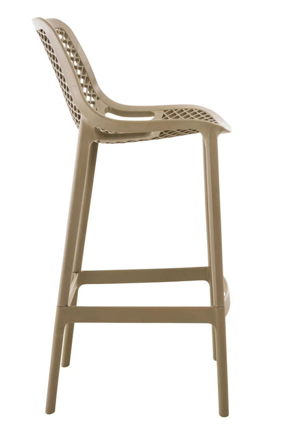 In And OutdoorMatch Barkruk Elody - Set van 1 - Ergonomisch - Barkruk keuken of kantine - Beige - 75cm Barkrukken / hocker