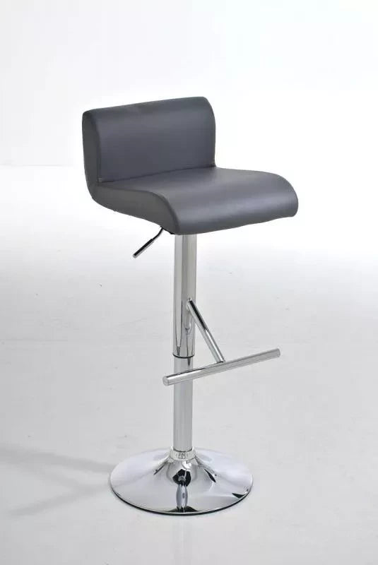 In And OutdoorMatch Barkruk Marina - Met rugleuning - In hoogte verstelbaar - Set van 1 - Ergonomisch - barstoelen - Keuken - Grijs - 64-84cm Barkrukken / hocker