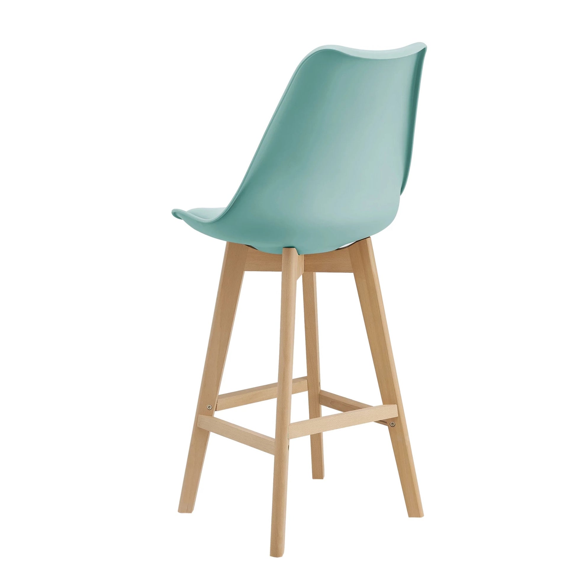 In And OutdoorMatch Barkruk Nora - Set van 4 - Imitatieleer en Beuken - 105x48x58 cm - Mint - Modern Design Barkrukken / hocker