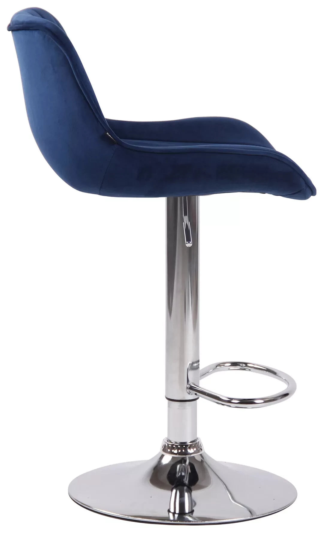 In And OutdoorMatch Barkruk Novella - Blauw chroom - Zithoogte 60-82 cm - Set van 2 - In hoogte verstelbaar - Voor keuken en bar - Met rugleuning - Ergonomische barstoelen Barkrukken / hocker