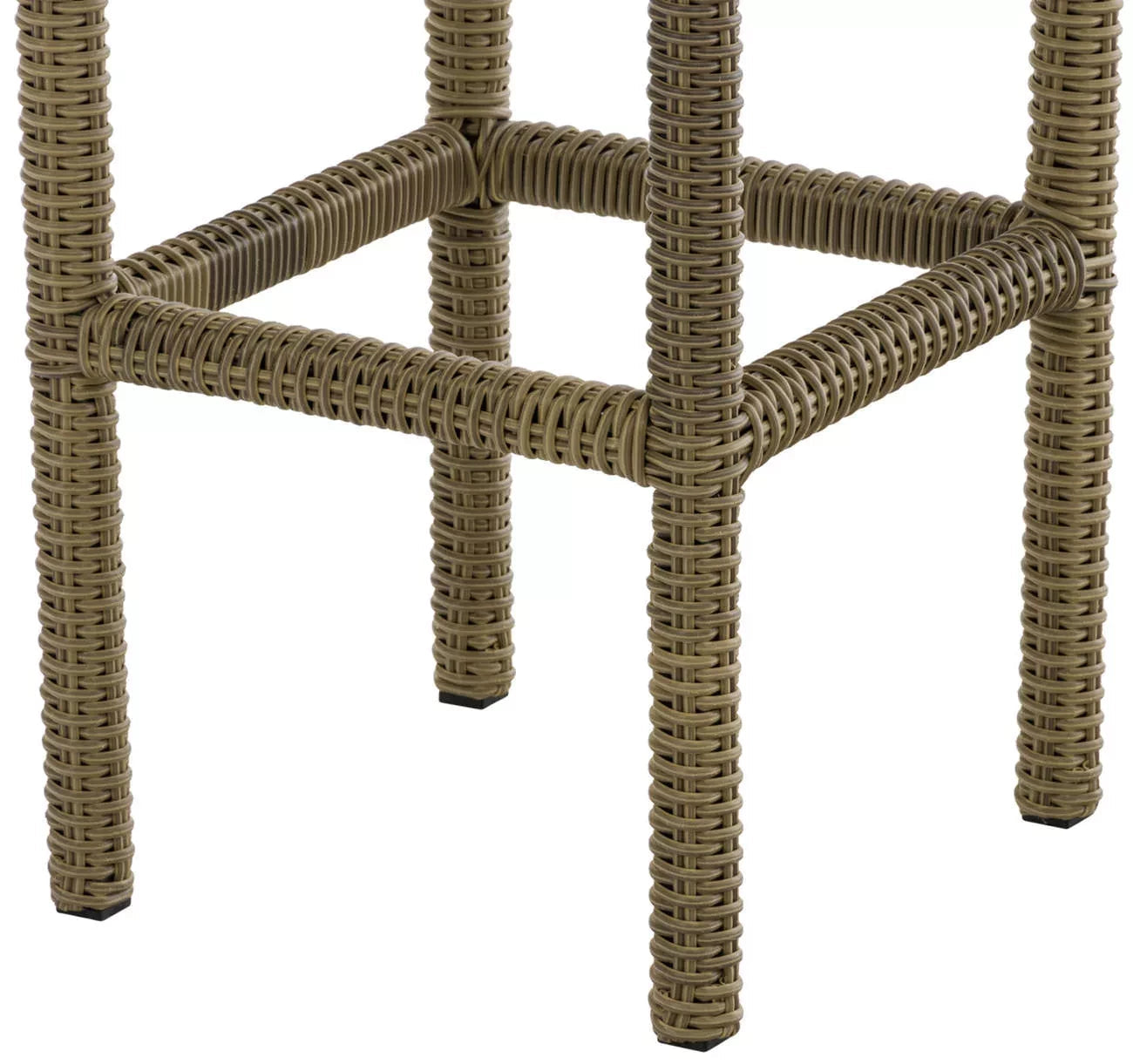 In And OutdoorMatch Barkruk Octavia - Rotan - roomwit/berken - Barstoelen buiten of keuken - Zonder rugleuning - Set van 1 - Rieten - Ergonomisch - 74cm hoog Barkrukken / hocker