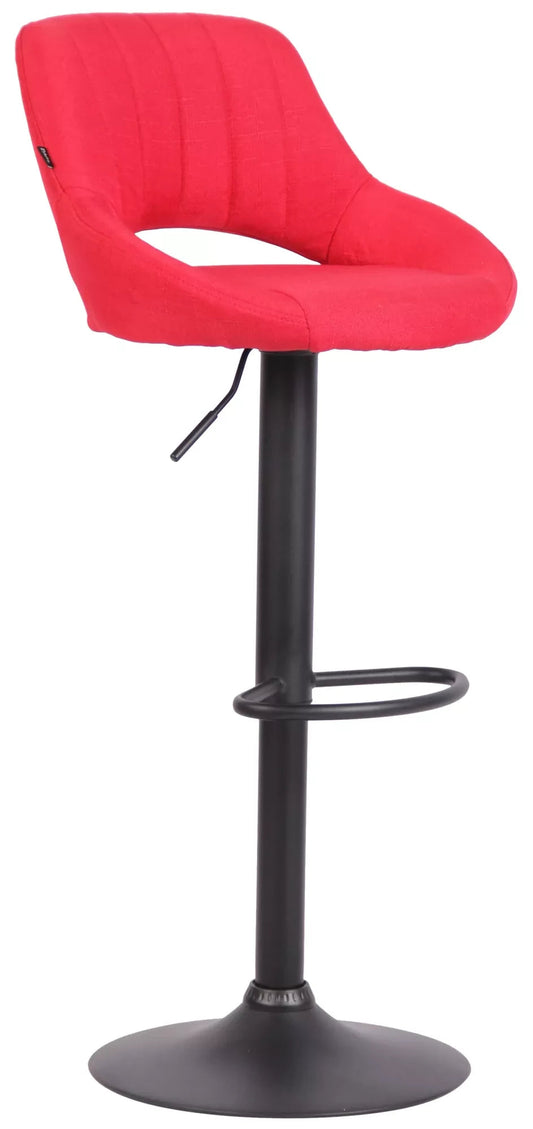 In And OutdoorMatch Barkruk Red Oceane - Stof - 60-81cm zithoogte - Ergonomische barstoelen - In hoogte verstelbaar - Set van 1 - Met rugleuning - Voor keuken en bar Barkrukken / hocker