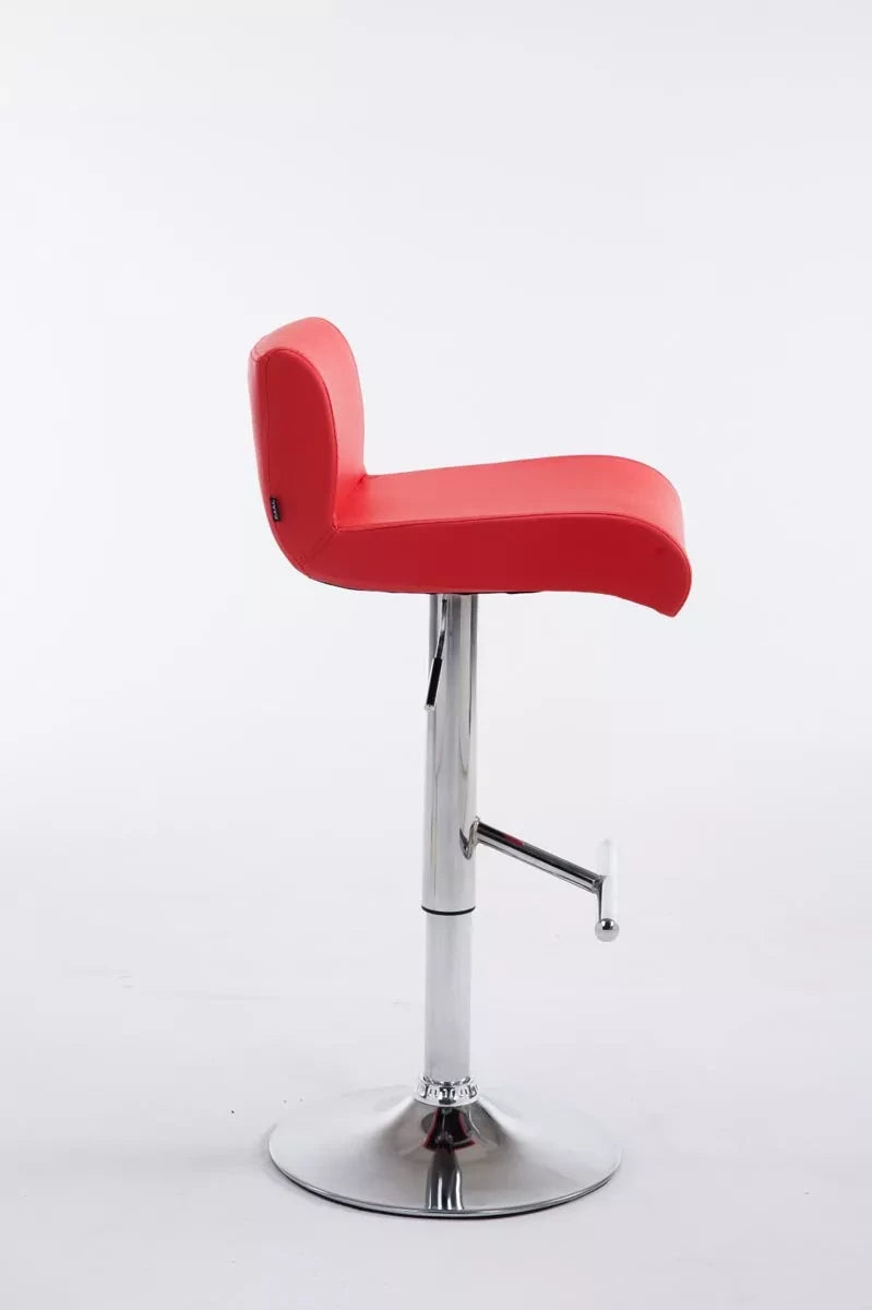 In And OutdoorMatch Barkruk Selena - Met rugleuning - In hoogte verstelbaar - Set van 1 - Ergonomisch - barstoelen - Keuken - Rood - 64-84cm Barkrukken / hocker