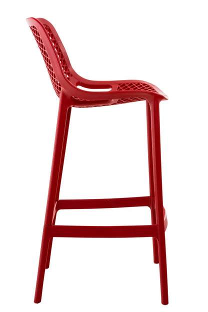 In And OutdoorMatch Barkruk Shyann - Set van 1 - Ergonomisch - Barkruk keuken of kantine - Rood - 75cm Barkrukken / hocker