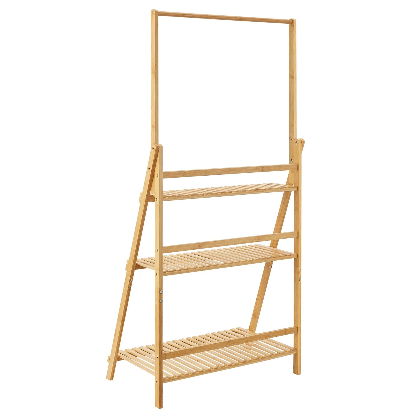 In And OutdoorMatch Bloempot Delmer - Trapladder - 144x70x39,5 cm - Bamboe - Eco-vriendelijk materiaal - Stijlvolle uitstraling Flowerpot