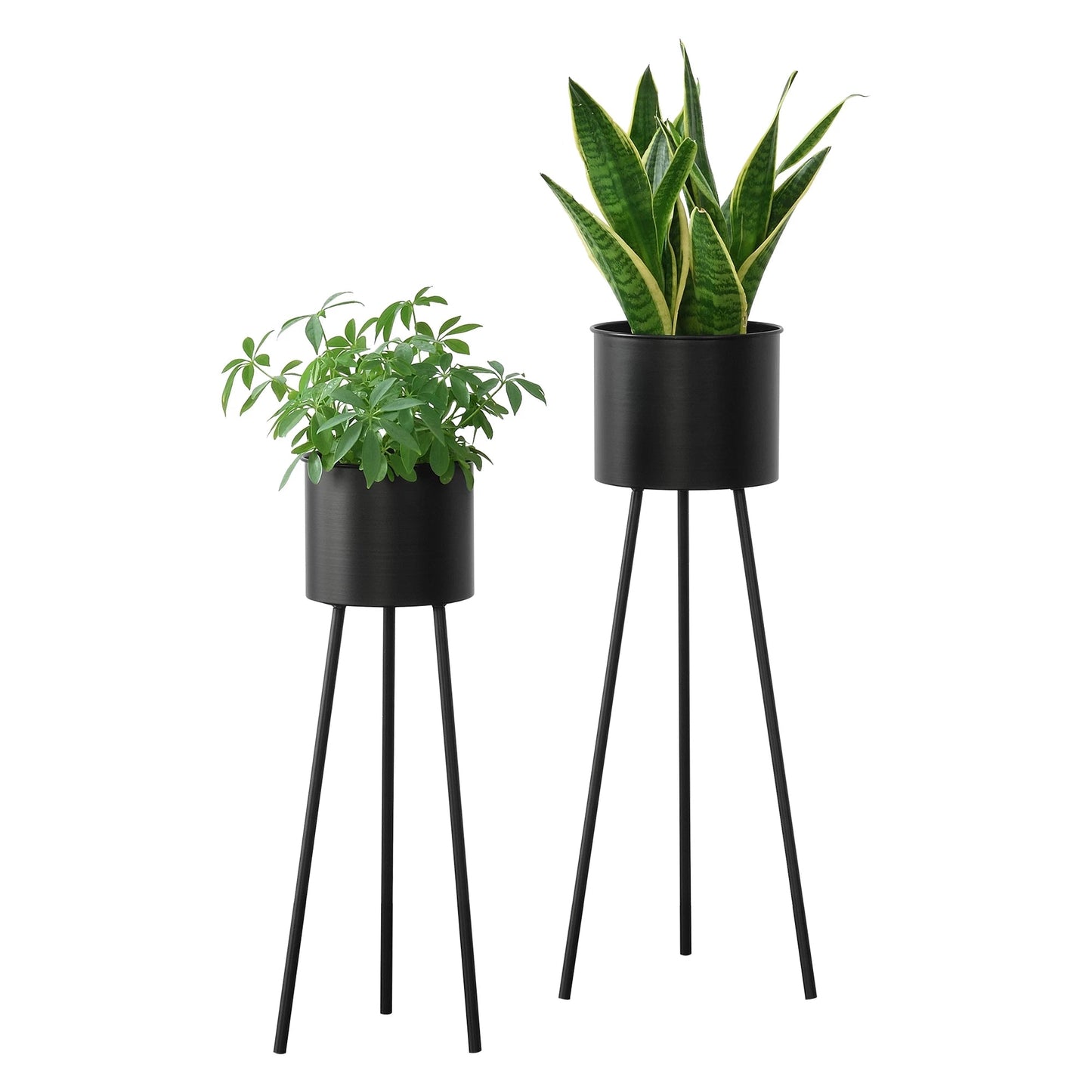 In And OutdoorMatch Bloempot Easter - Op standaard - Set van 2 - Zwart - Metaal - Modern design Flowerpot