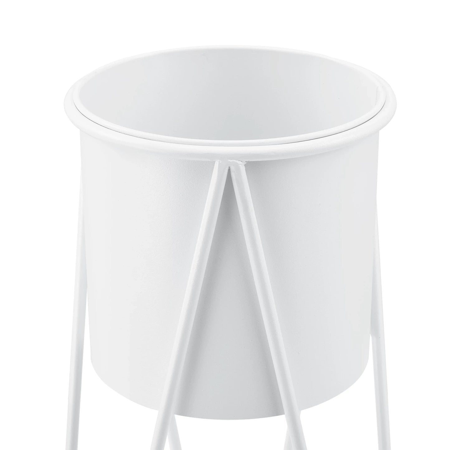 In And OutdoorMatch Bloempot Kaden - Op Standaard - Metaal - Set van 2 - Wit - Stijlvol Design Flowerpot