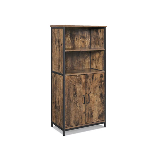 In And OutdoorMatch Boekenkast Emmie - 2 planken - Boekenkast met deuren - Woonkamer, slaapkamer en kinderkamer - Hout - MDF - 60 x 35 x 125 cm Boekenplank