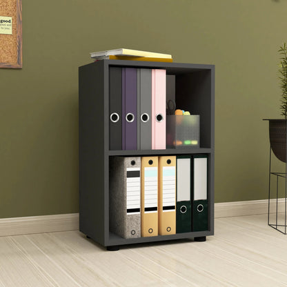 In And OutdoorMatch Boekenkast Plank Kathryn - 74x49x30 cm - Antraciet - Spaanplaat - Modern Design Boekenkast