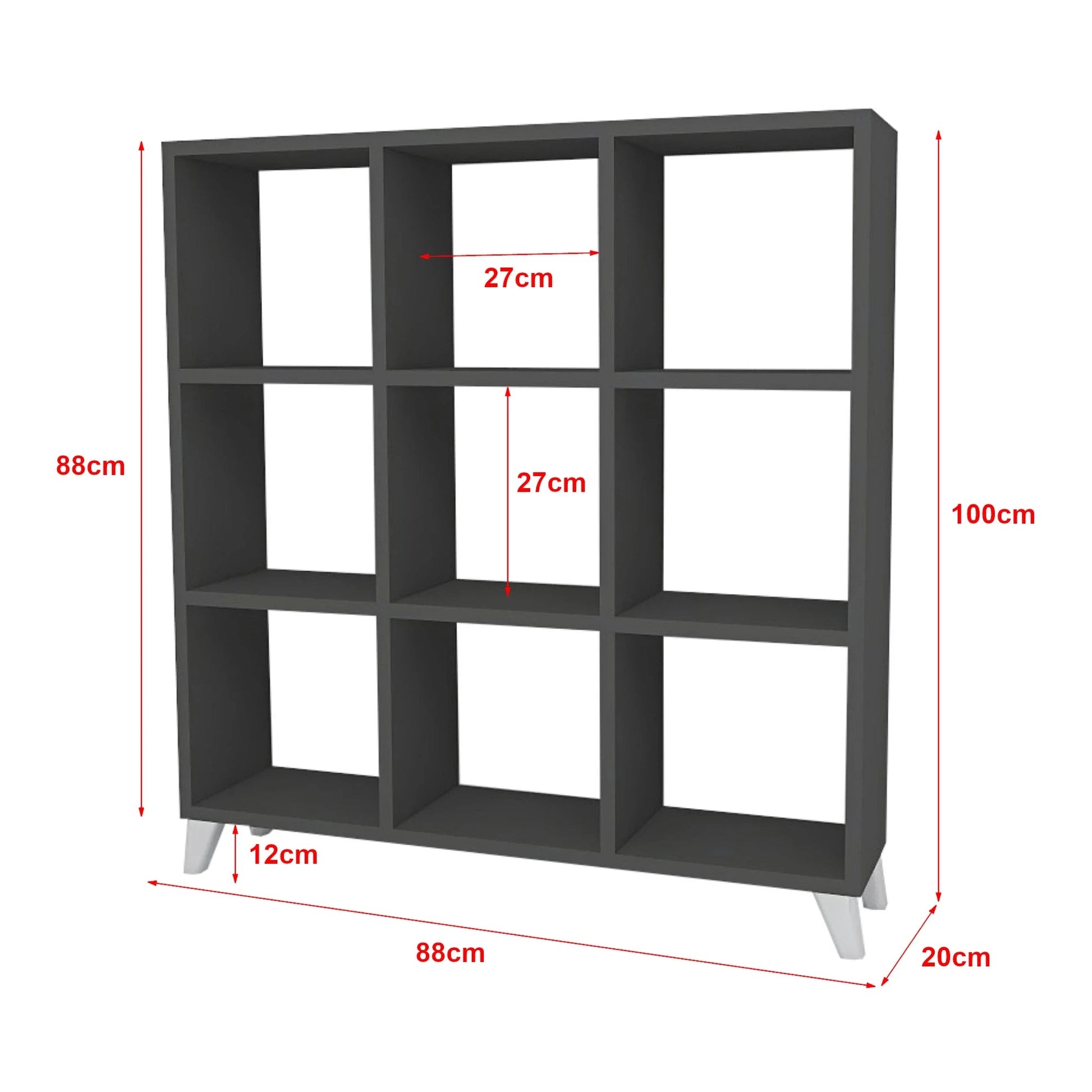 In And OutdoorMatch Boekenkast Ricardo - Spaanplaat - 100x88x20cm - Antraciet Boekenkast