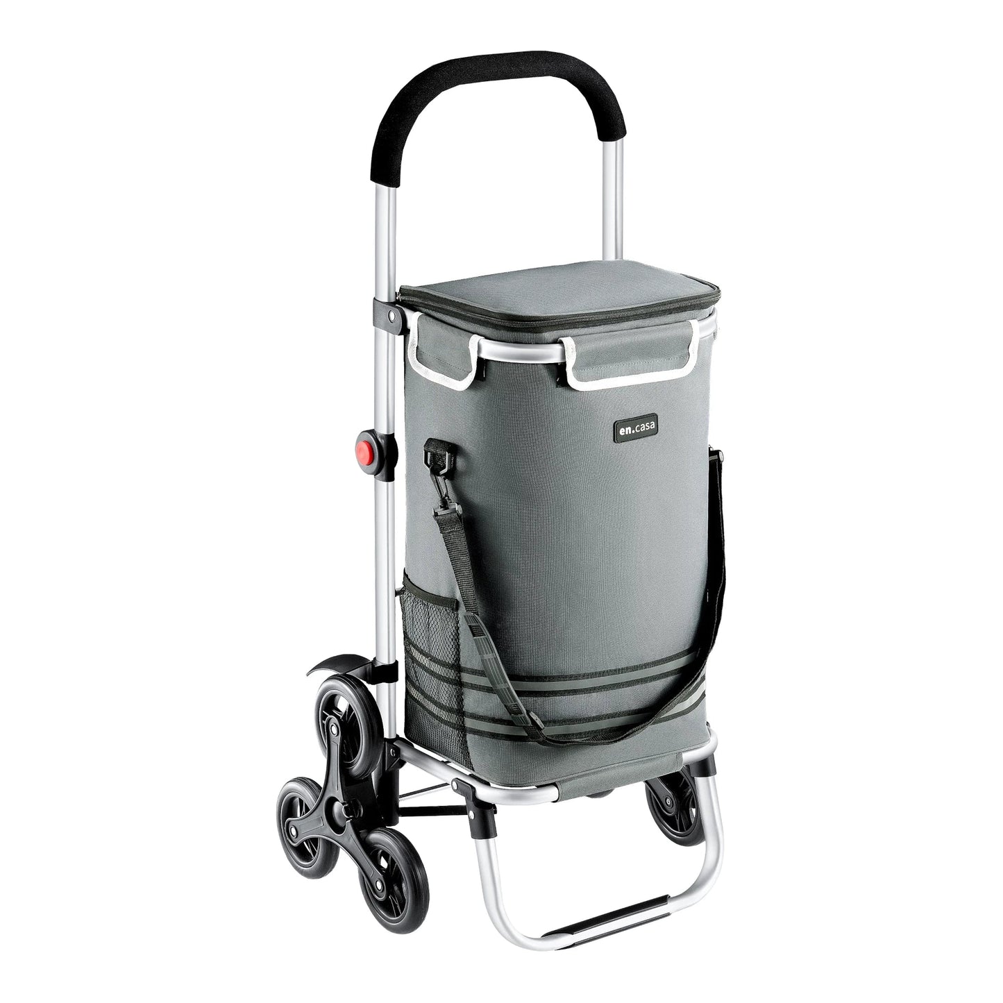 In And OutdoorMatch Boodschappentrolley Yadira - 100x45x36 cm - Donkergrijs - Non-Slip Grip - Opvouwbaar - 41 liter Keuken Trolley