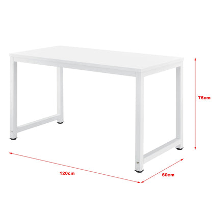 In And OutdoorMatch Bureau Edwina - Laptoptafel - 120x60x75 cm - Wit - Staal en spaanplaat - Klassiek design Desk