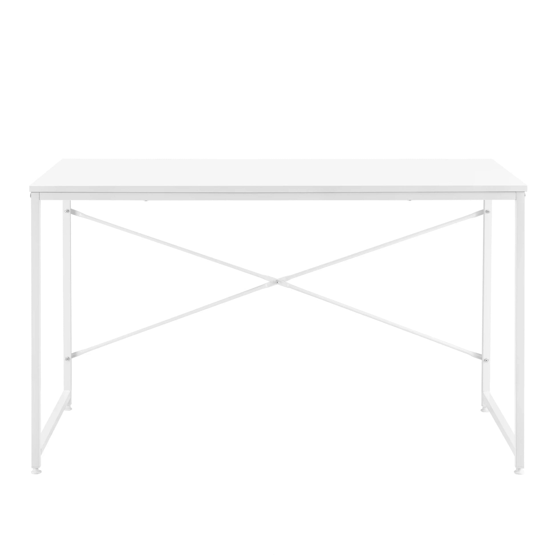 In And OutdoorMatch Bureau Jarret - 120x60x72 cm - Spaanplaat en Metaal - Wit - Modern Design Desk