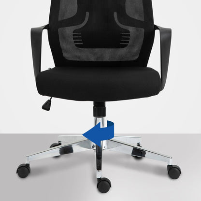 In And OutdoorMatch Bureaustoel Corina - Polyester - Metalen Frame - Zwart - Exclusieve Look - Game Chair Bureaustoel