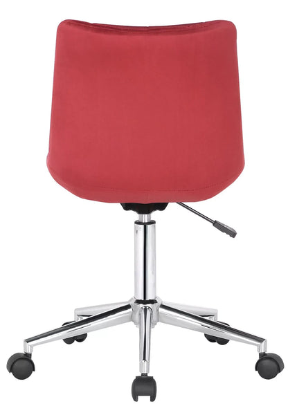 In And OutdoorMatch Bureaustoel Gilda - Stof - Velvet Donker Red - Ergonomisch - 46x40x96cm Hoogte Verstelbaar - Zithoogte 44 - 59 cm - Modern Design Bureaustoel