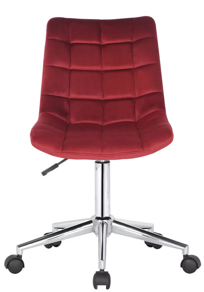 In And OutdoorMatch Bureaustoel Gilda - Stof - Velvet Donker Red - Ergonomisch - 46x40x96cm Hoogte Verstelbaar - Zithoogte 44 - 59 cm - Modern Design Bureaustoel