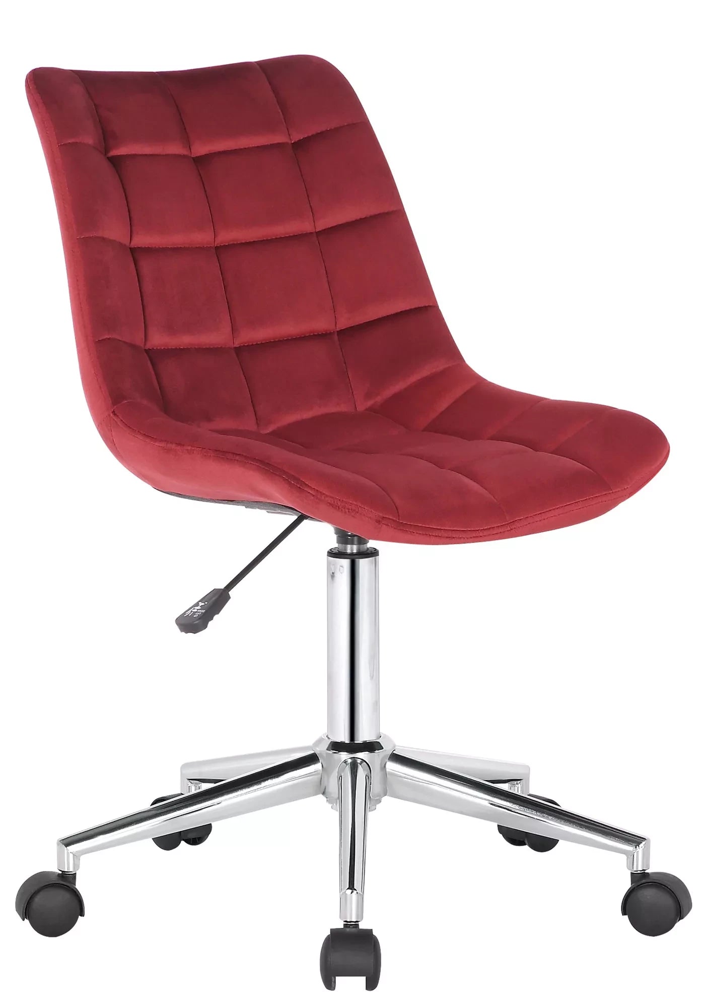 In And OutdoorMatch Bureaustoel Gilda - Stof - Velvet Donker Red - Ergonomisch - 46x40x96cm Hoogte Verstelbaar - Zithoogte 44 - 59 cm - Modern Design Bureaustoel