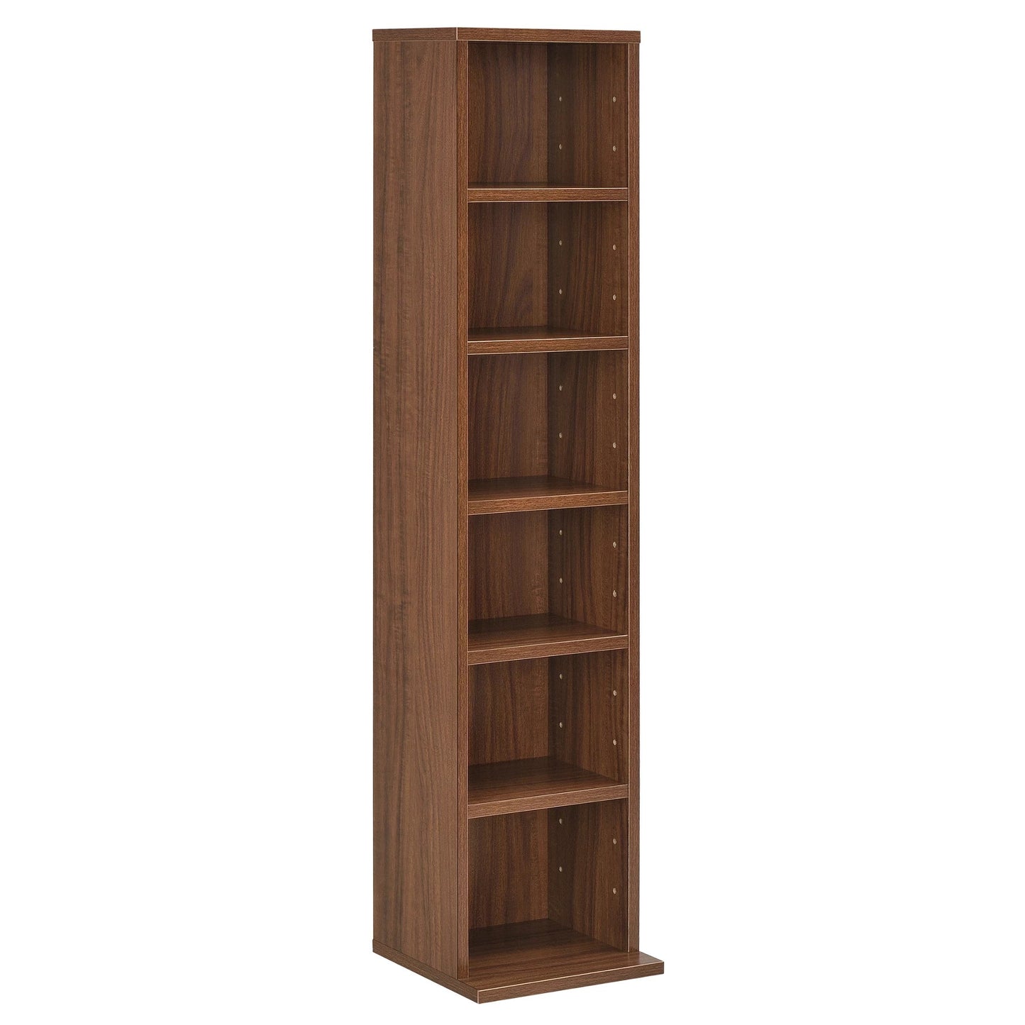 In And OutdoorMatch CD/DVD Kast Compartiment Roman - Kast - Met 6 Planken - 90x20x20 cm - Walnoot - Spaanplaat - Modern Design Boekenplank