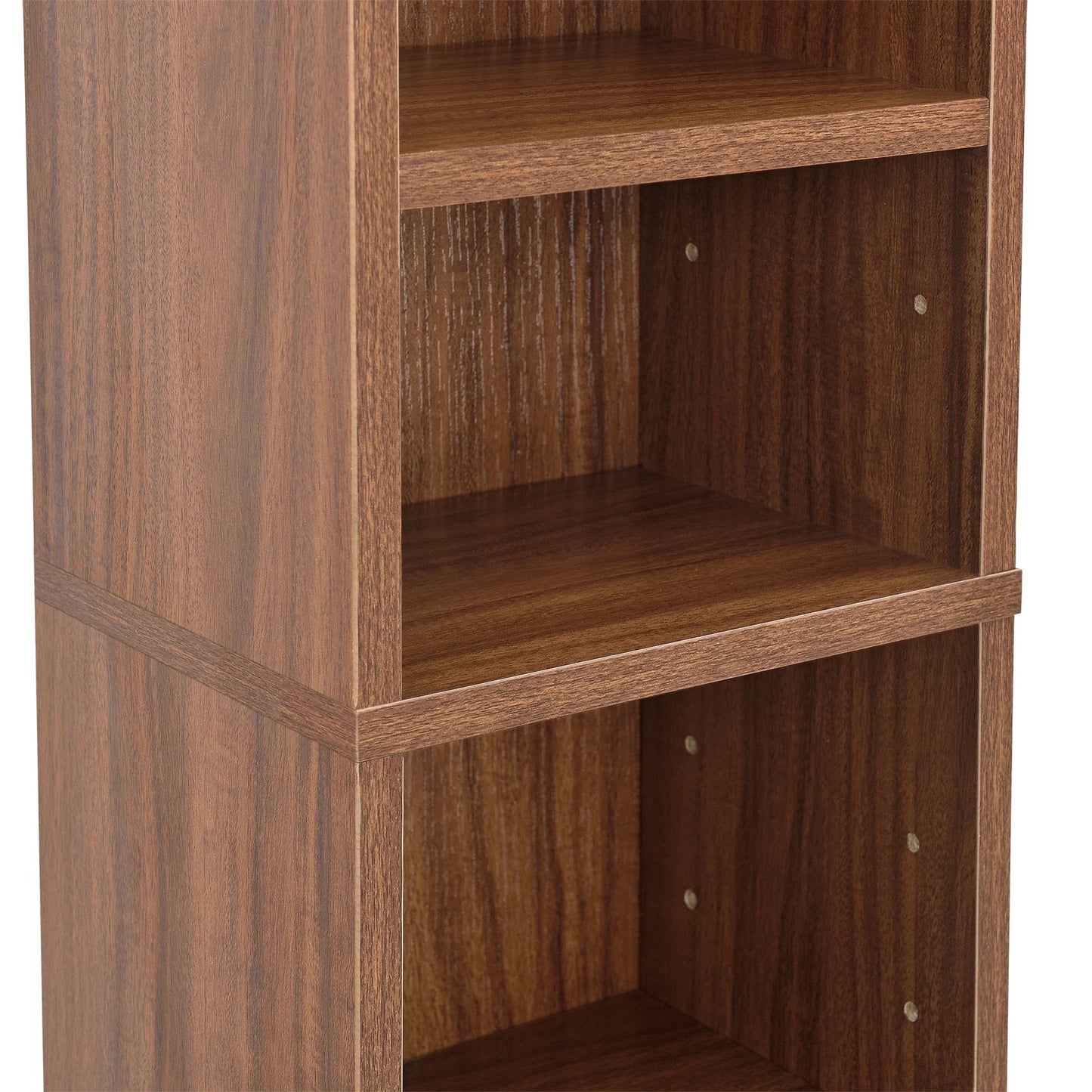 In And OutdoorMatch CD/DVD Kast Compartiment Roman - Kast - Met 6 Planken - 90x20x20 cm - Walnoot - Spaanplaat - Modern Design Boekenplank