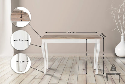 In And OutdoorMatch Consoletafel Marlene - Tafel - 80x120x40cm - Gerecycled iepenhout - Wit - Stijlvol design Consoletafel