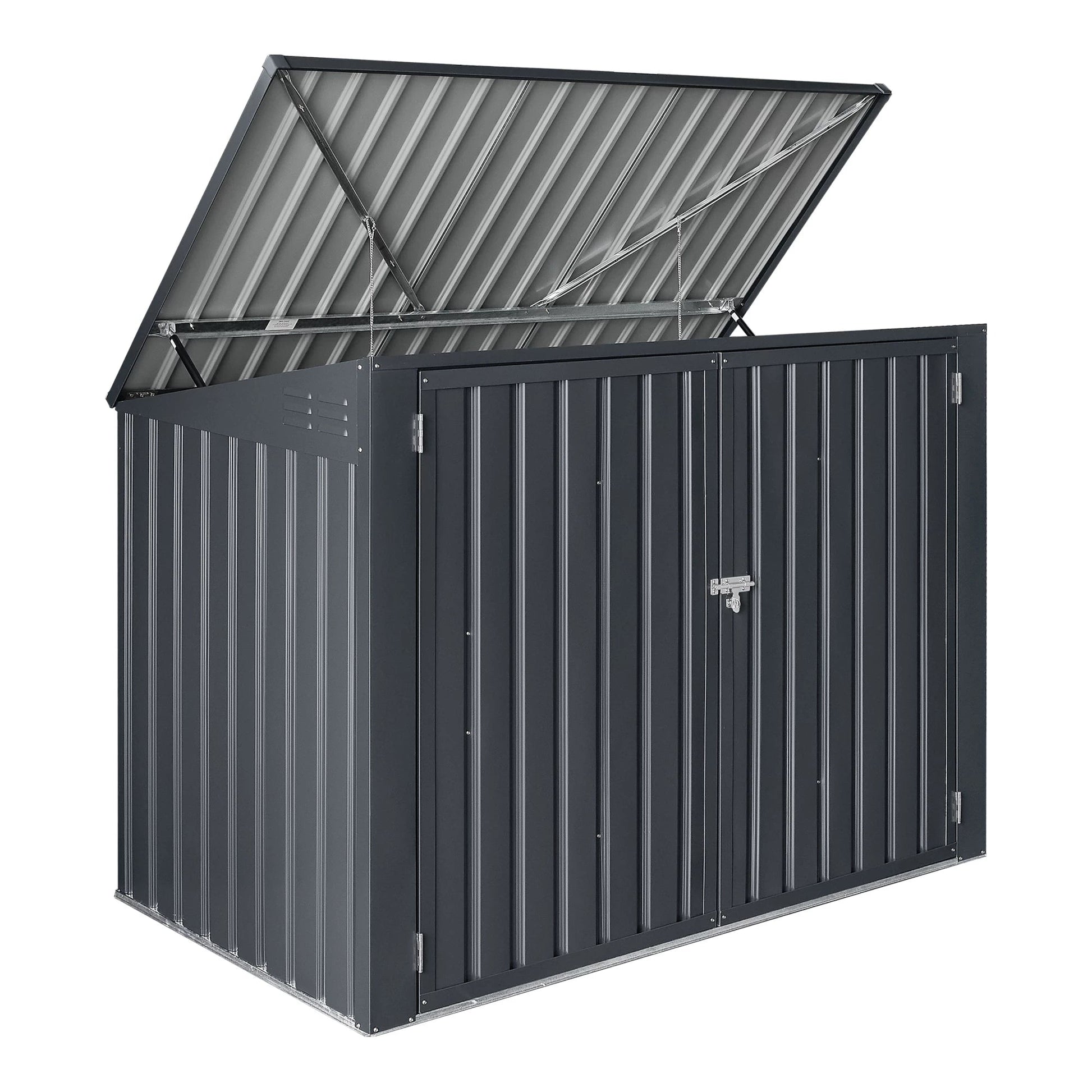 In And OutdoorMatch Container Conversie Xander - Donkergrijs - 112-131x173x101 cm - Staal - Stijlvol design Afvalcontainer