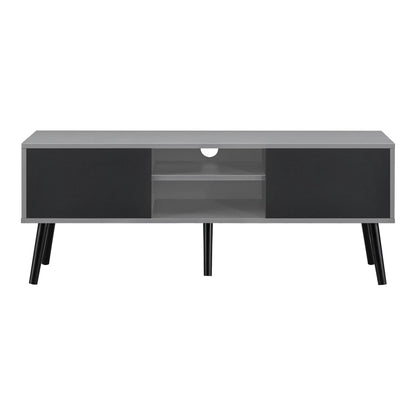 In And OutdoorMatch Delta-meubel Odalys - 120x29,5x46,5 cm - Lichtgrijs en Zwart - Spaanplaat en Hout - Stijlvol design TV cabinet