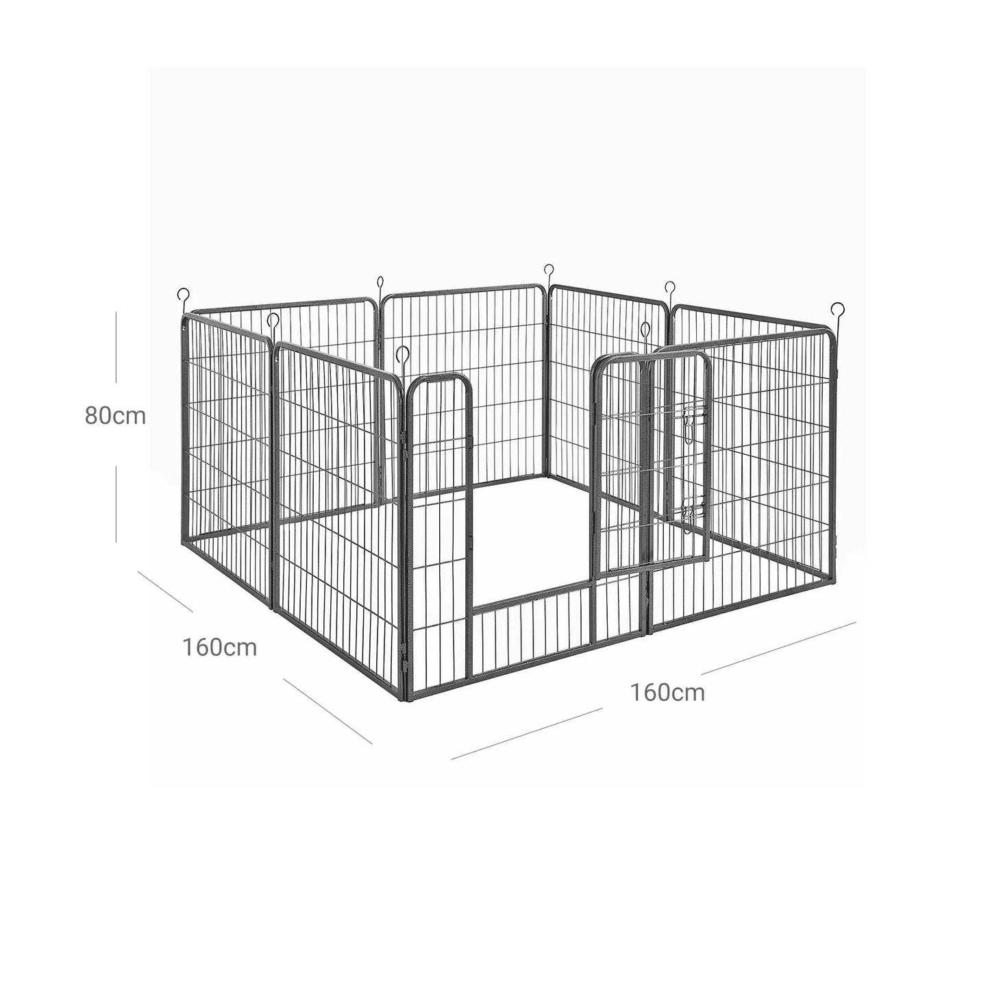 In And OutdoorMatch Dierenren XXL Fritz - Binnen en buiten - Hondenrne, kippenren, kattenren - Ook een puppyren - Zwart - 200x200x150cm Honden Bench