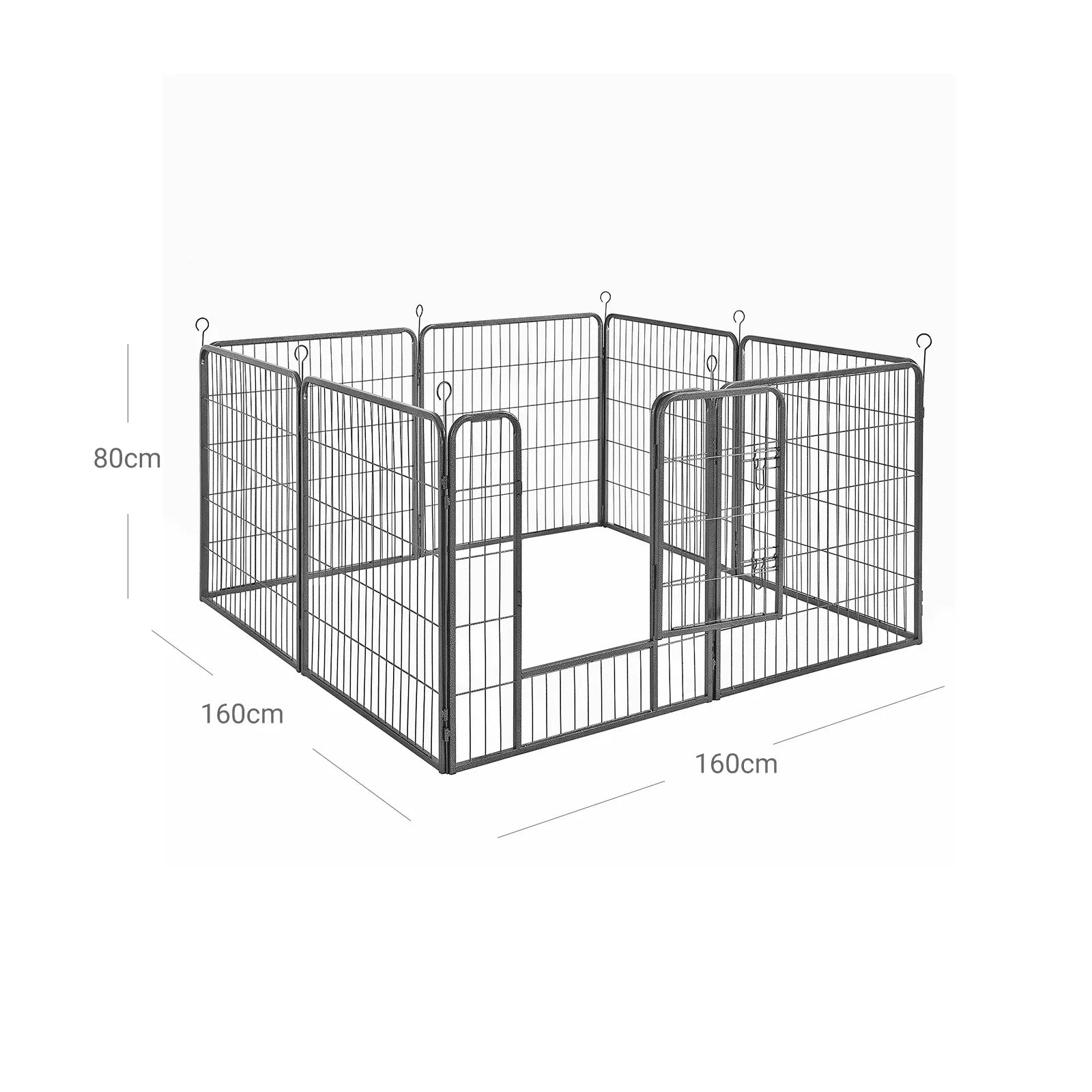 In And OutdoorMatch Dierenren XXL Fritz - Binnen en buiten - Hondenrne, kippenren, kattenren - Ook een puppyren - Zwart - 200x200x150cm Honden Bench