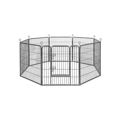 In And OutdoorMatch Dierenren XXL Fritz - Binnen en buiten - Hondenrne, kippenren, kattenren - Ook een puppyren - Zwart - 200x200x150cm Honden Bench