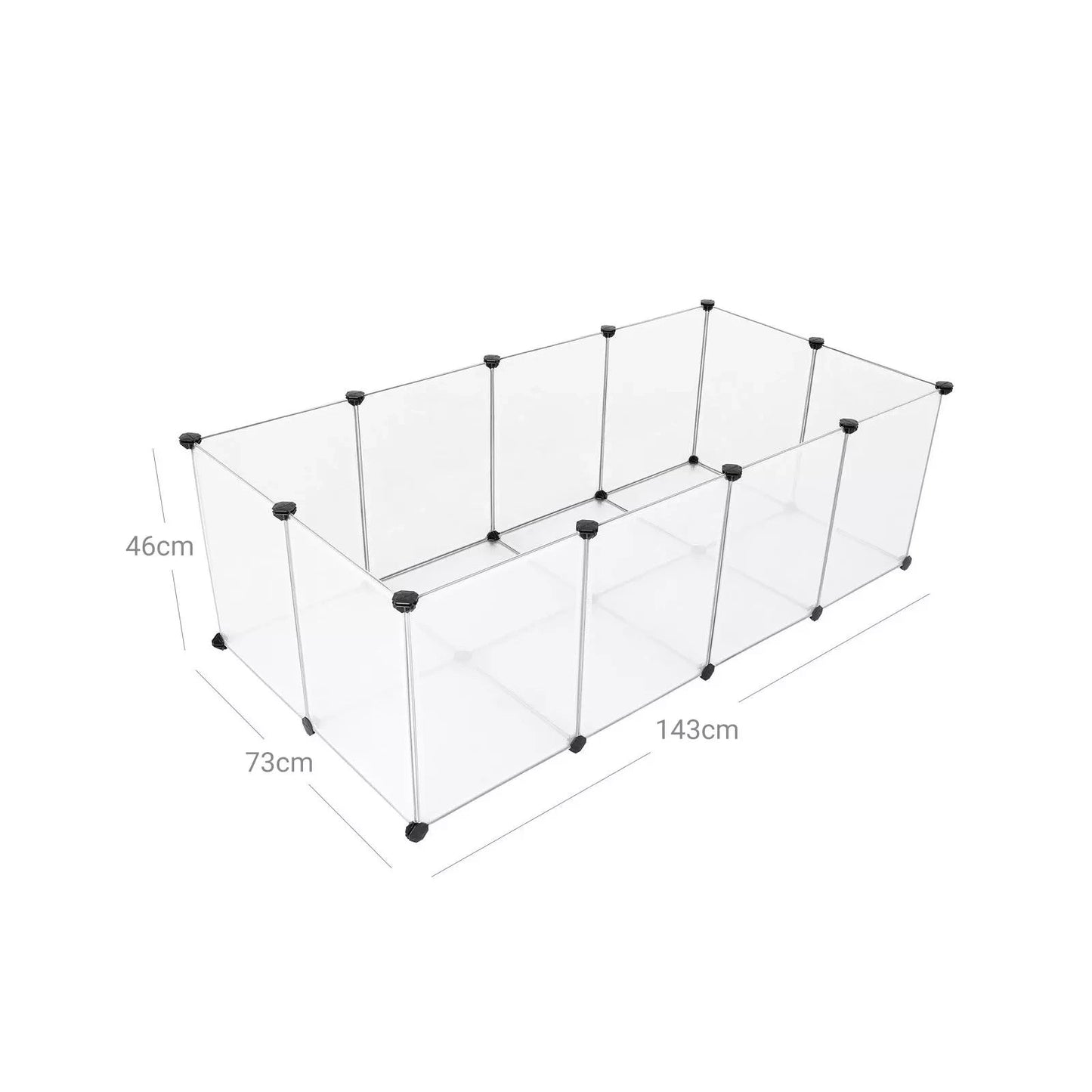 In And OutdoorMatch Dierenren XXL Rico - Verstelbaar - Ren - Kippenren - Kattenren - Hondenbench - Zwart - 143x73x46cm Dierenkooi