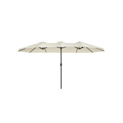 In And OutdoorMatch Dubbele Parasol Antonetta - 460x270cm - Extra Large - UV Bescherming tot UPF 50+ - met Slinger Markt - Zonder Standaard - Wit Sunshade