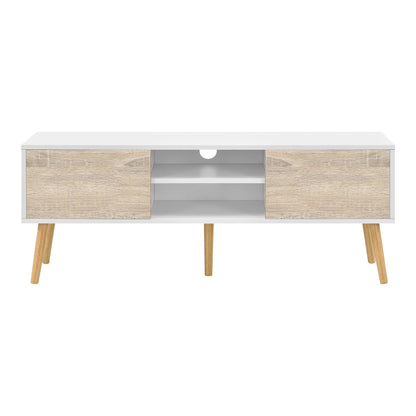 In And OutdoorMatch Earnest-meubel Graca - 120x29,5x46,5 cm - Wit Eiken - Spaanplaat en Hout - Stijlvol design TV cabinet