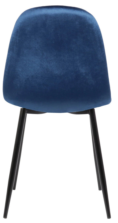 In And OutdoorMatch Eetkamerstoel Ana - Blauw - Set van 4 - Eetkamerstoel - Fluweel - Hoge kwaliteit bekleding - Decoratieve stoel - Stijlvolle eetkamerstoel Eetkamerstoel