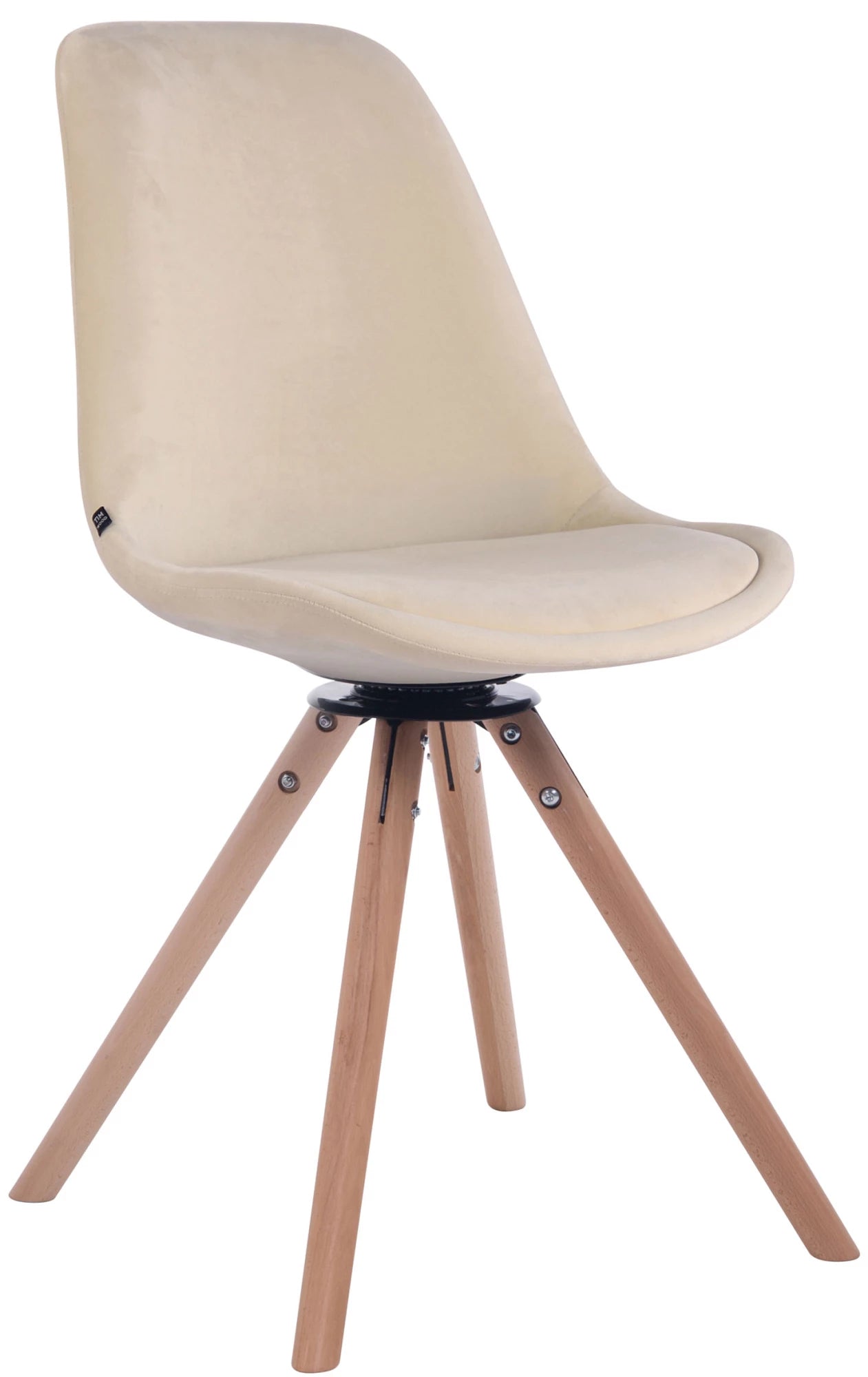 In And OutdoorMatch Eetkamerstoel Evalyn - Beige - Beige Eetkamerstoel - Beige Stoel - Eetkamerstoel - Fluweel - Hoge Kwaliteit Bekleding - Moderne Stijl Stoel - Stijlvolle Eetkamerstoel Eetkamerstoel