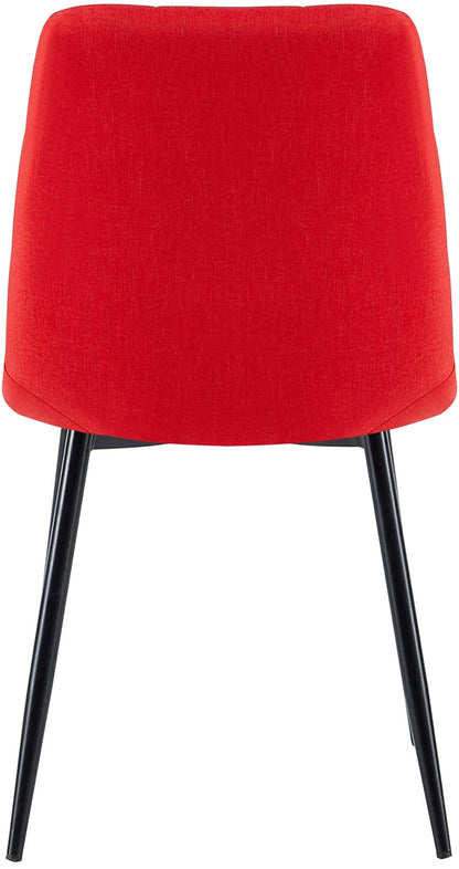 In And OutdoorMatch Eetkamerstoelen Abbie - Rood - Set van 4 - Stof - Hoge kwaliteit bekleding - Luxe eetkamerstoelen - Moderne look Eetkamerstoel