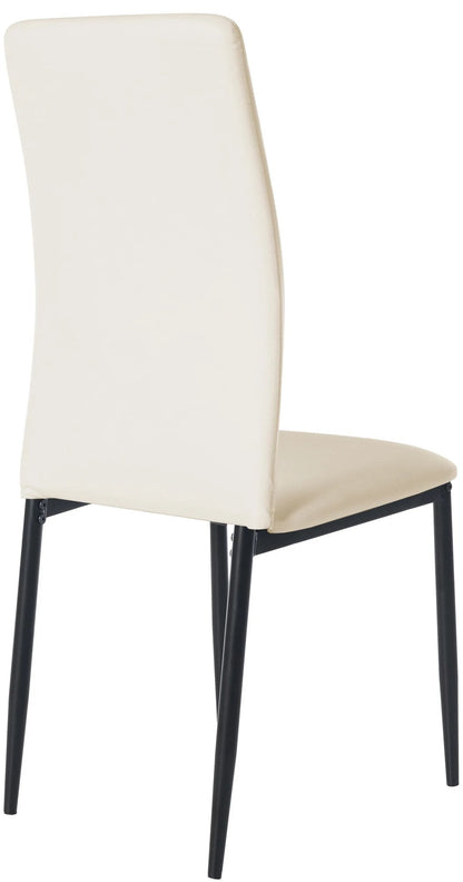 In And OutdoorMatch Eetkamerstoelen Agnes - Crème - Set van 4 - Kunstleer - Hoogwaardige bekleding - Stijlvolle eetkamerstoelen - Luxe uitstraling Eetkamerstoel