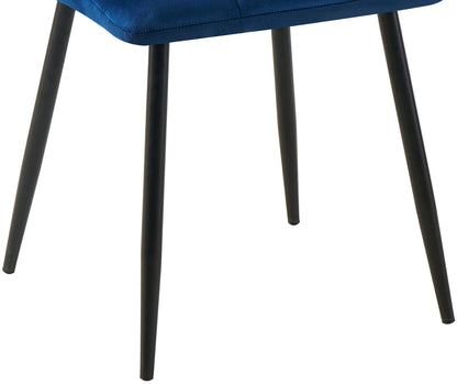 In And OutdoorMatch Eetkamerstoelen Audie - Blauw - Set van 4 - Fluweel - Hoogwaardige bekleding - Luxe eetkamerstoel - Stijlvolle uitstraling Eetkamerstoel