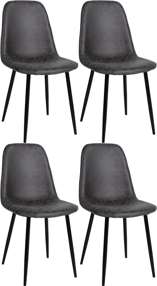 In And OutdoorMatch Eetkamerstoelen Billy - Set van 4 - Kunstleer - Hoogwaardige bekleding - Stijlvolle eetkamerstoelen - Luxe uitstraling Eetkamerstoel