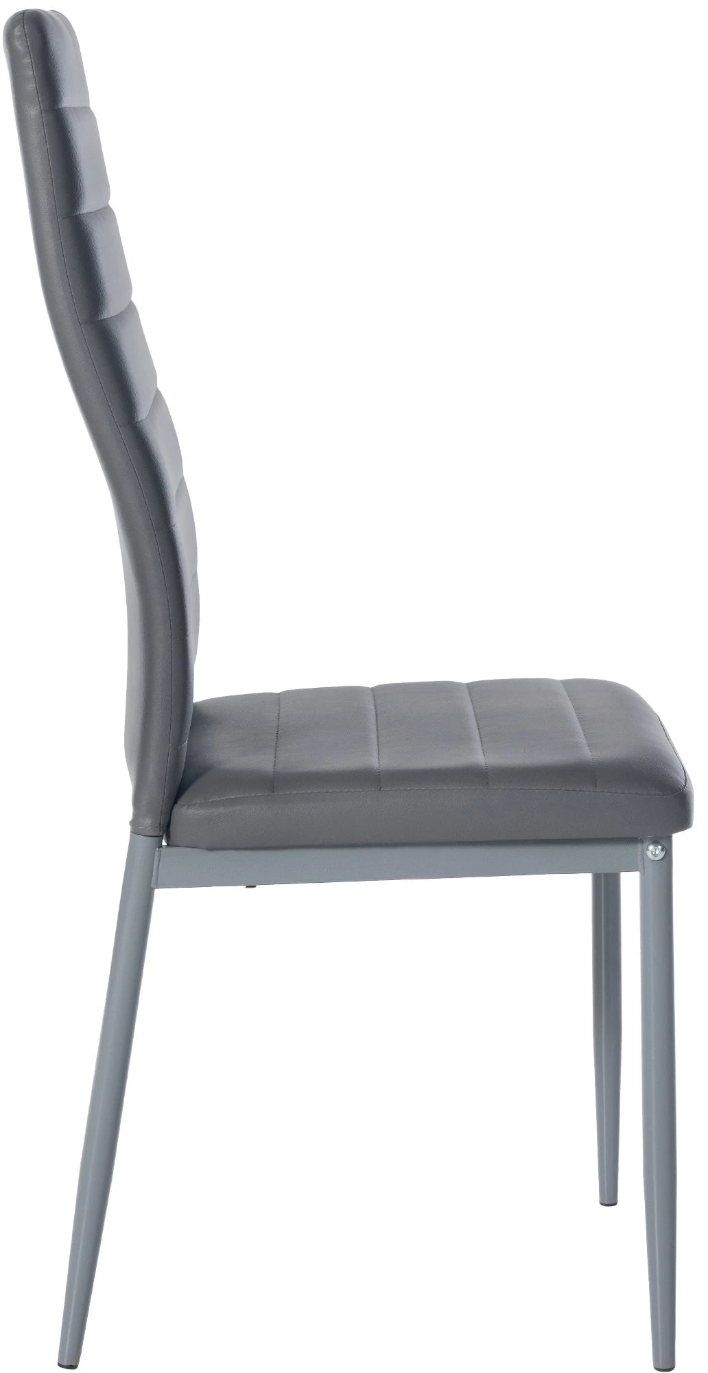 In And OutdoorMatch Eetkamerstoelen Brannon - Grijs - Set van 4 - Kunstleer - Hoogwaardige bekleding - Luxe eetkamerstoelen - Stijlvolle uitstraling Eetkamerstoel