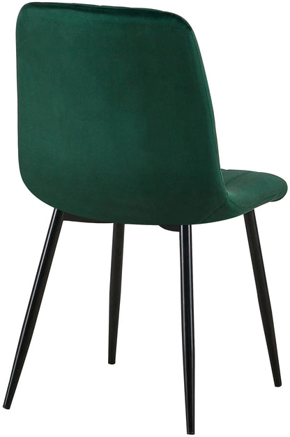 In And OutdoorMatch Eetkamerstoelen Bridgette - Groen - Set van 4 - Fluweel - Hoogwaardige bekleding - Decoratieve eetkamerstoel - Stabiel metalen frame Eetkamerstoel