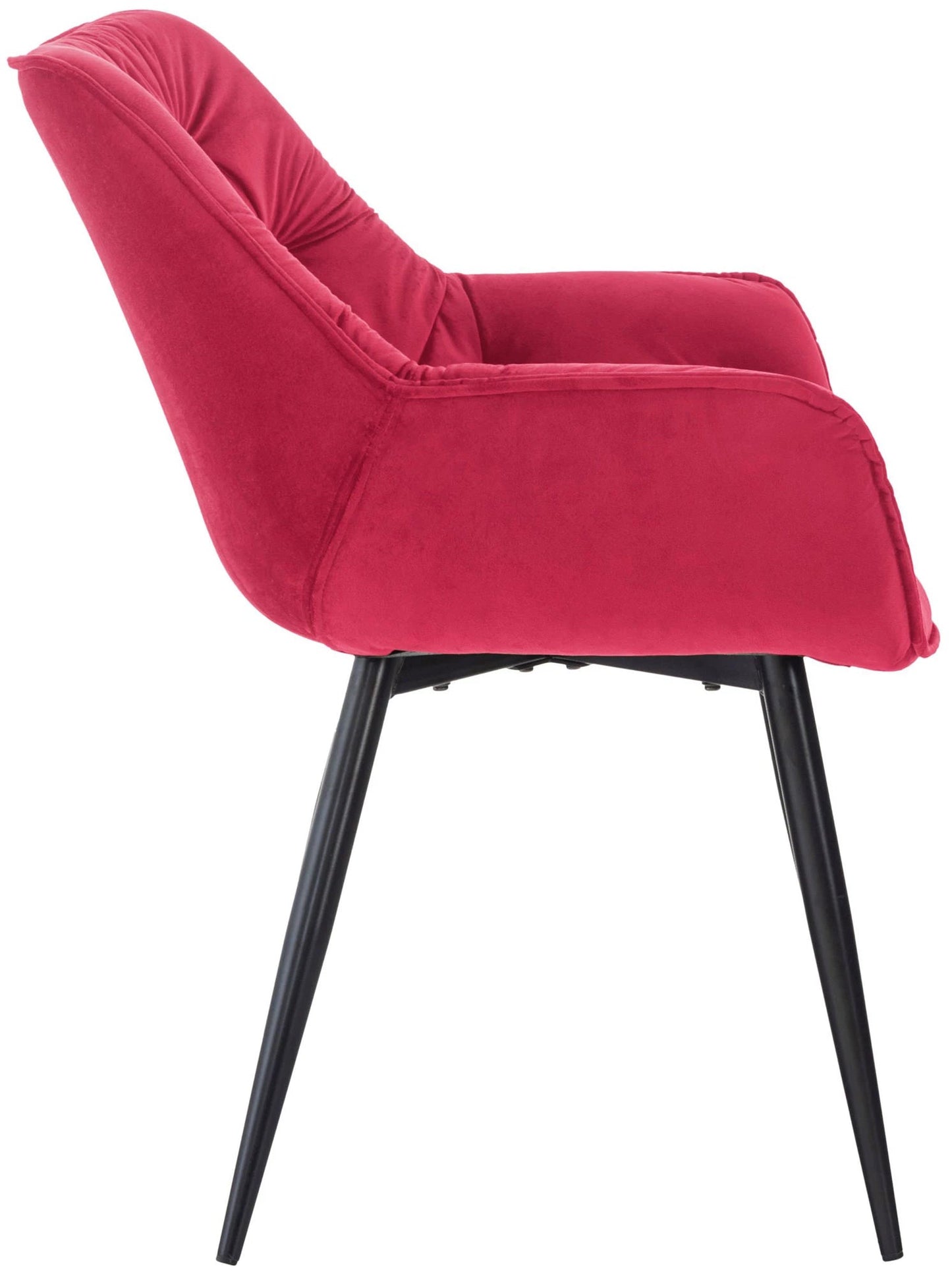 In And OutdoorMatch Eetkamerstoelen Cherise - Rood - Set van 2 - Fluweel - Hoogwaardige bekleding - Luxe eetkamerstoel - Stijlvolle uitstraling Eetkamerstoel