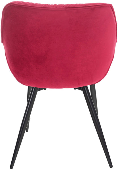 In And OutdoorMatch Eetkamerstoelen Cherise - Rood - Set van 2 - Fluweel - Hoogwaardige bekleding - Luxe eetkamerstoel - Stijlvolle uitstraling Eetkamerstoel