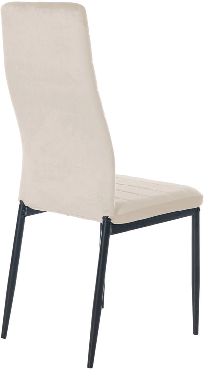 In And OutdoorMatch Eetkamerstoelen Cleve - Crème - Set van 6 - Fluweel - Hoogwaardige bekleding - Luxe eetkamerstoelen - Stijlvolle uitstraling Eetkamerstoel